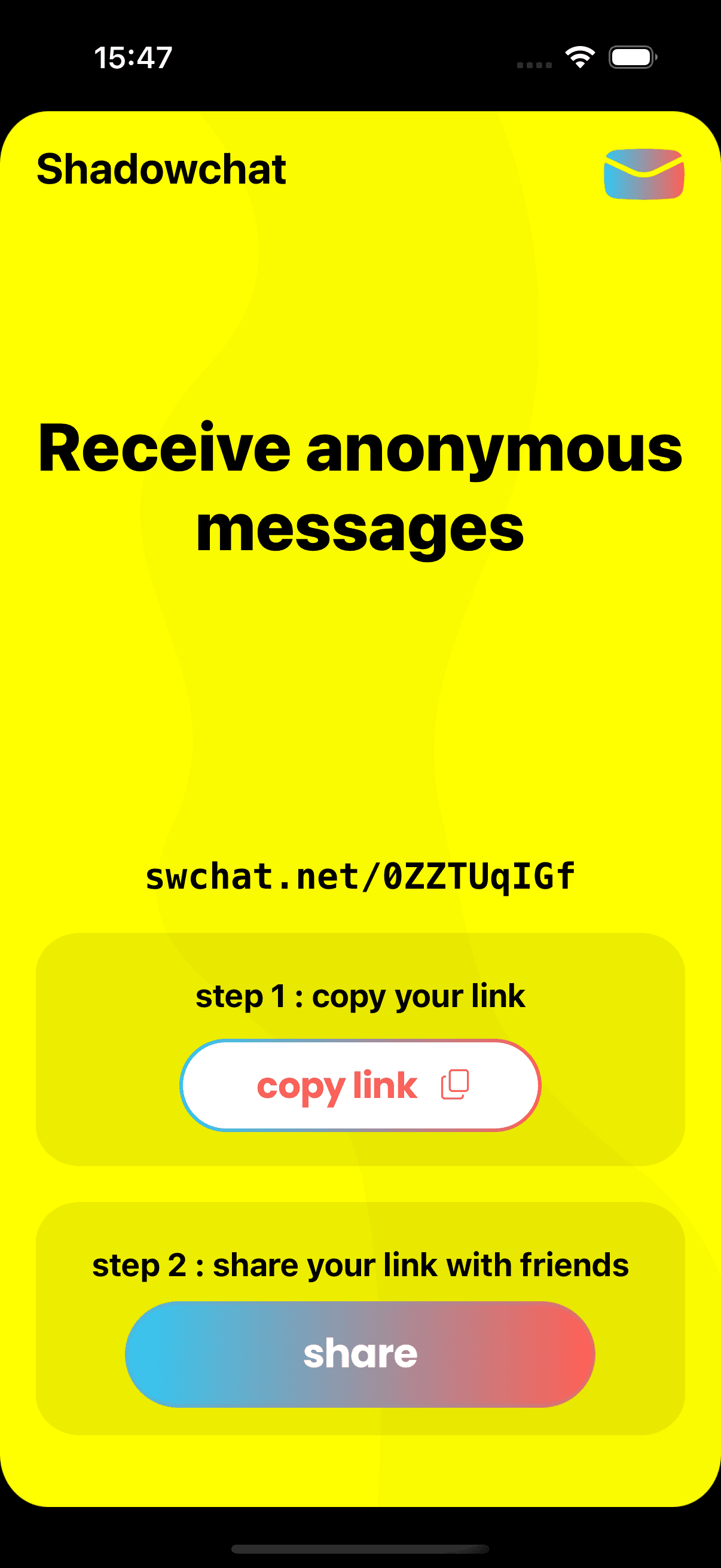 Shadowchat - Anonymous messages screenshot